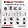 Service Caster 2.25 Inch Bright Chrome Soft Tread Ball Caster–7/16 Inch Grip Ring Stem, 4PK SCC-GR01S214-DCR-BC-71678-4